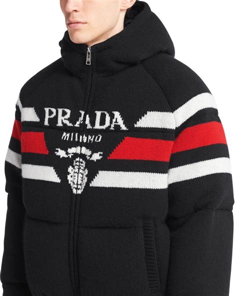 prada winter coat mens|Prada cropped cashmere down jacket.